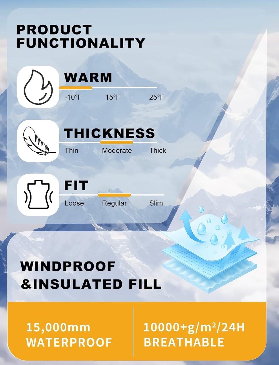 image:imageGSOU SNOW Kids Snow Bibs Girls Boys Snow Pants Ski Bib Overall Waterproof Windproof Warm for Winter 316YearsBlack