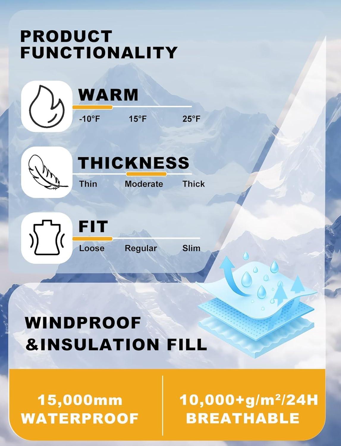 image:imageGSOU SNOW Men Snow Bibs Women Baggy Ski Pants Snowboard Overall Insulated Waterproof Windproof Warm WinterGrey