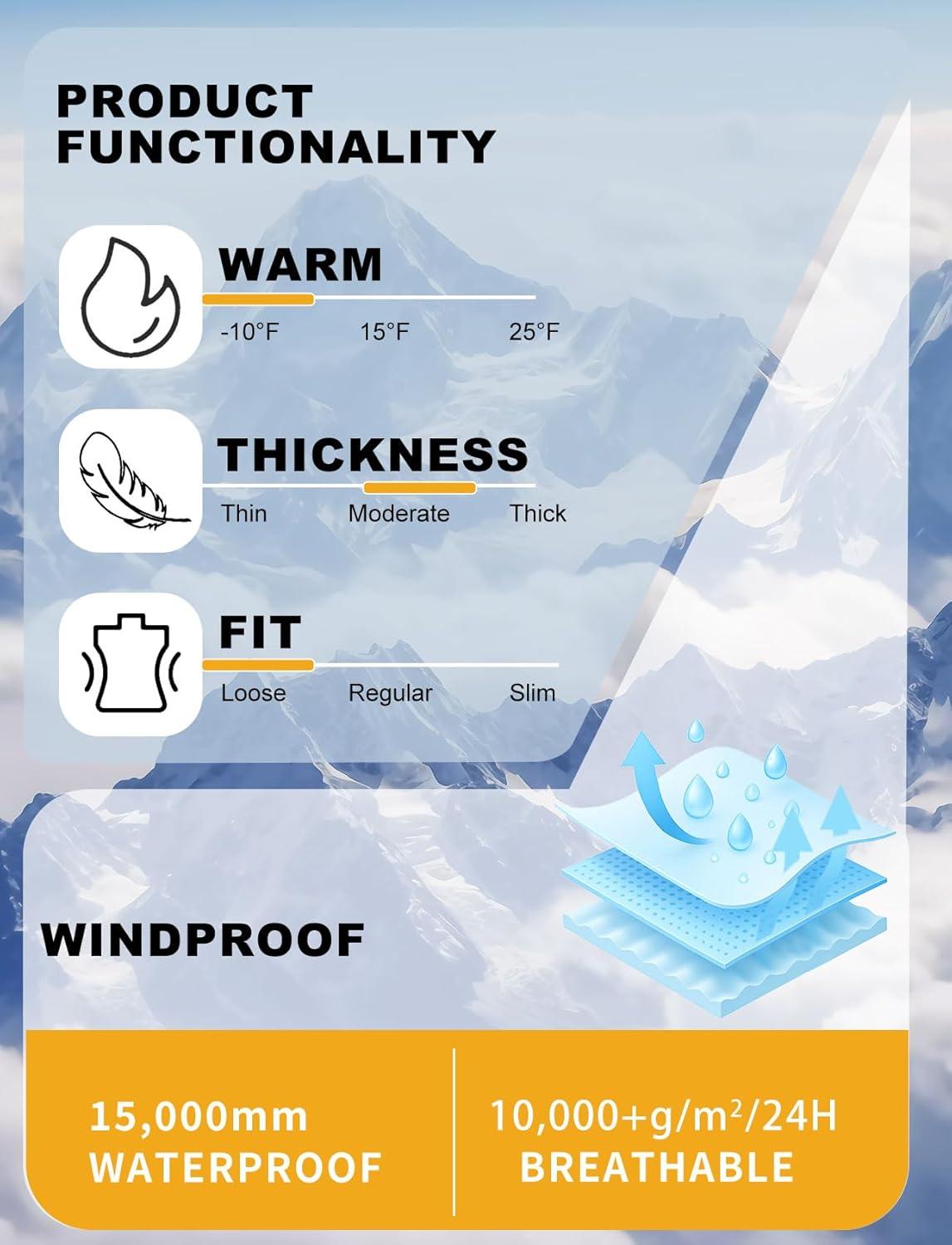 image:imageGSOU SNOW Women Men Ski Pants Snowboard Pants Super Baggy Snowboarding Loose Snow Sport Insulation Waterproof WindproofCaramel