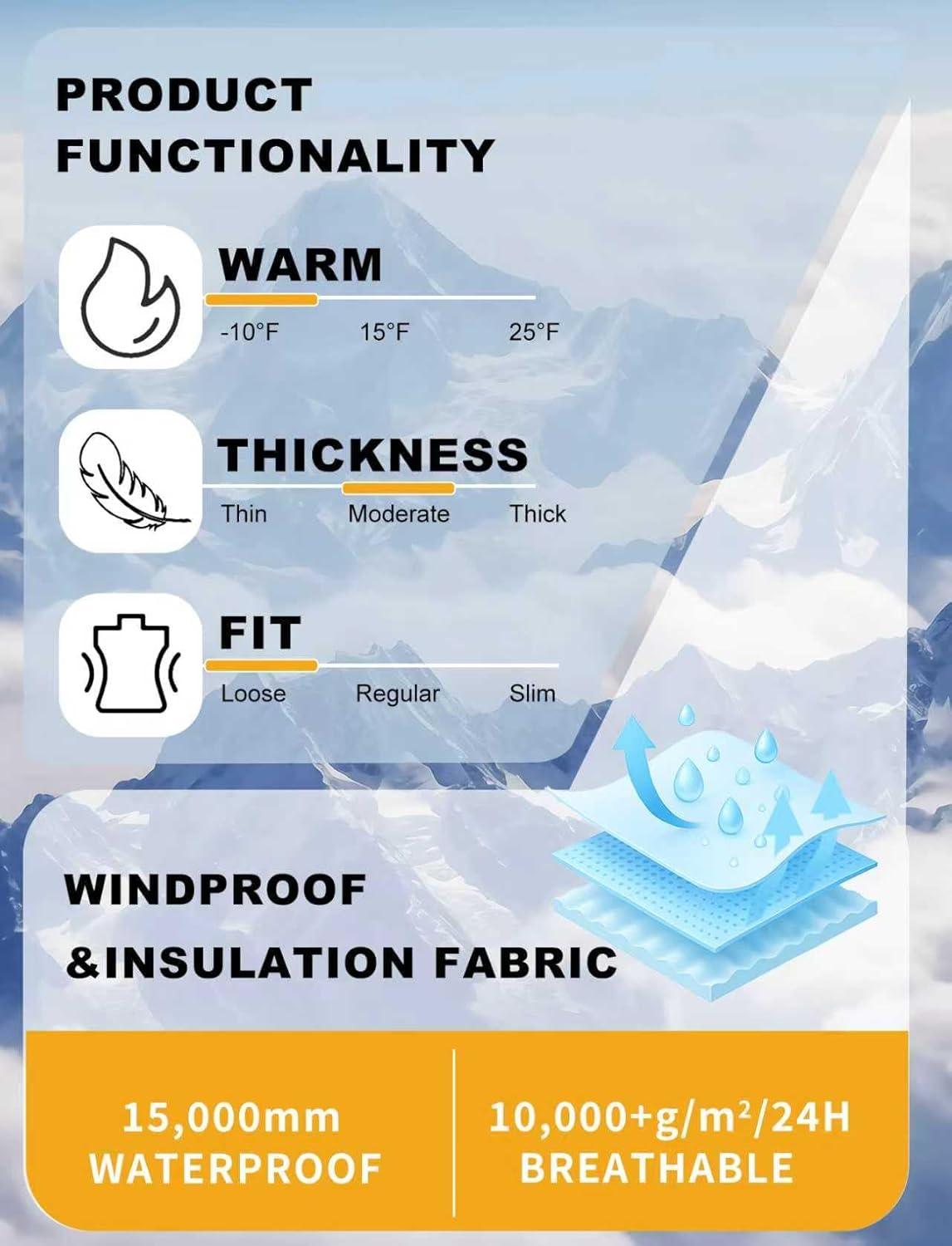 image:imageGSOU SNOW Womens Baggy Snowboard Pants Ski Bibs Snow Loose Overalls Waterproof Windproof Insulated WarmWhite