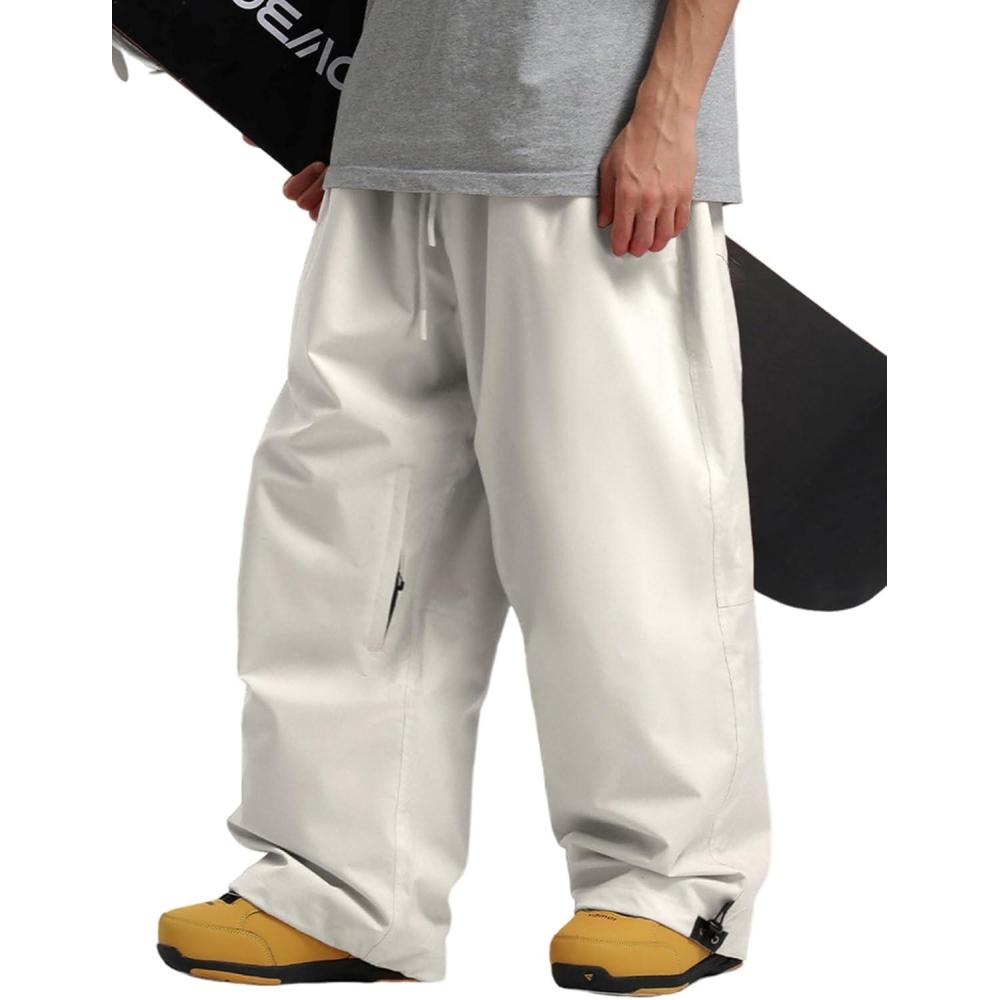 image:imageGSOU SNOW Men Women Snow Pants Baggy Snowboard Pant Ski Loose Waterproof Windproof Warm for WinterBeige