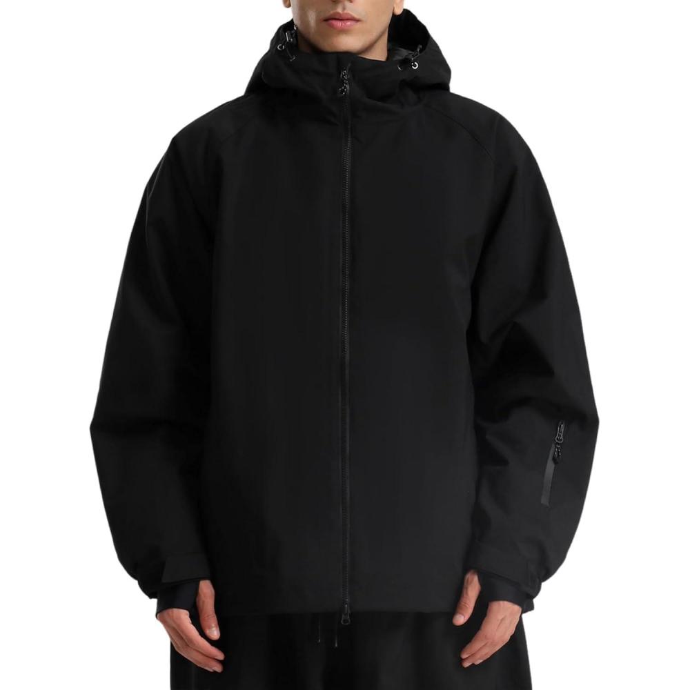 image:imageGSOU SNOW Mens Ski Jacket Baggy Snowboard Jacket Womens Insulated Snow Jacket Waterproof Windproof Loose Ski Coat for SkiingBlack