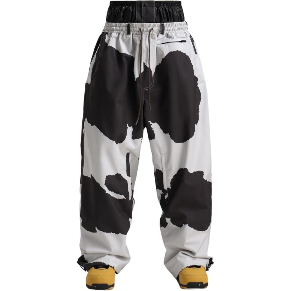image:imageGSOU SNOW Mens Snow Pants Women Baggy Snowboard Pants Loose Fit Insulated Windproof Waterproof for Ski Hiking Winter OutdoorCow