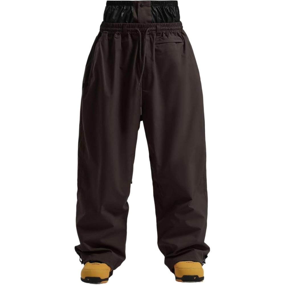 image:imageGSOU SNOW Mens Snow Pants Women Baggy Snowboard Pants Loose Fit Insulated Windproof Waterproof for Ski Hiking Winter OutdoorDark Coffee