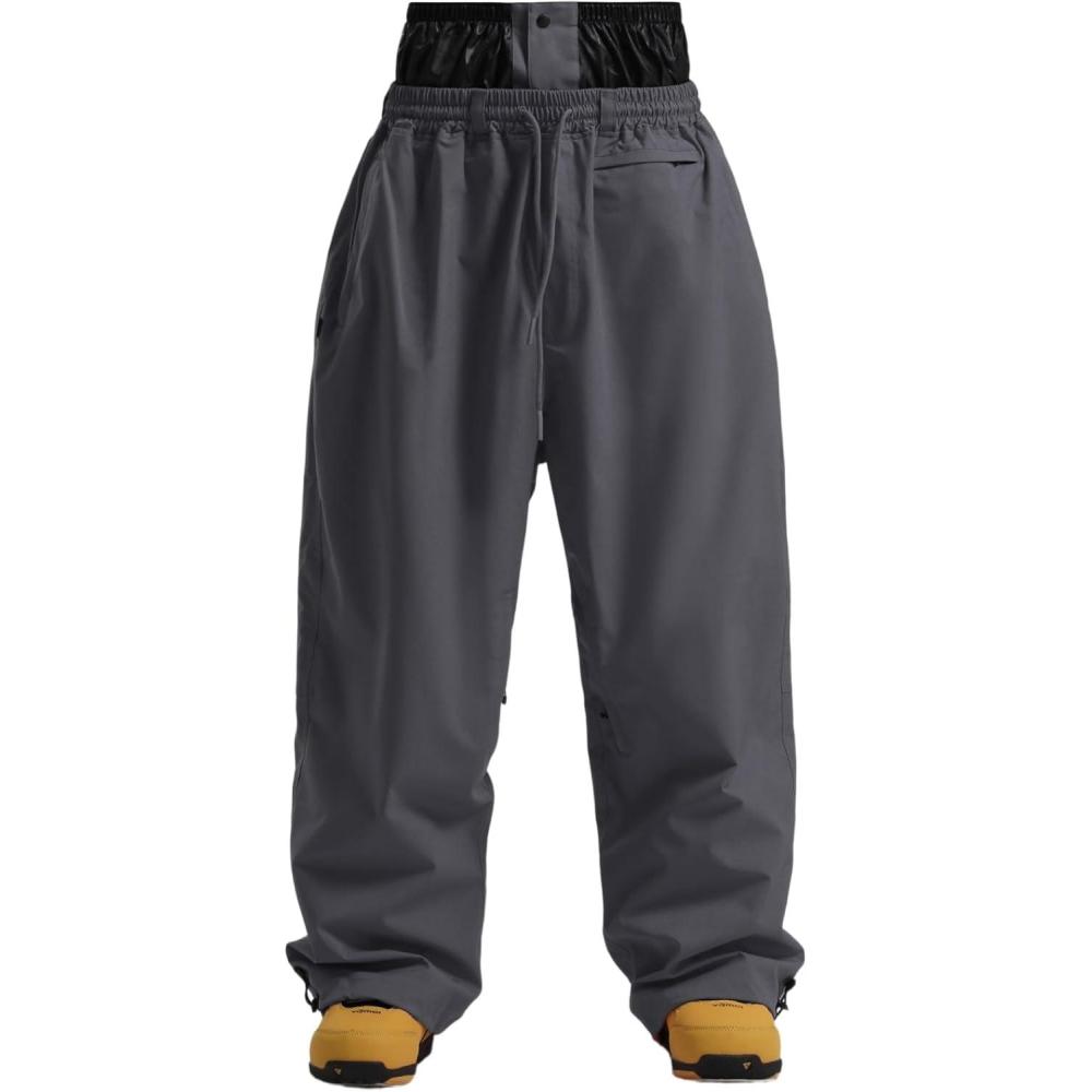 image:imageGSOU SNOW Mens Snow Pants Women Baggy Snowboard Pants Loose Fit Insulated Windproof Waterproof for Ski Hiking Winter OutdoorDark Gray