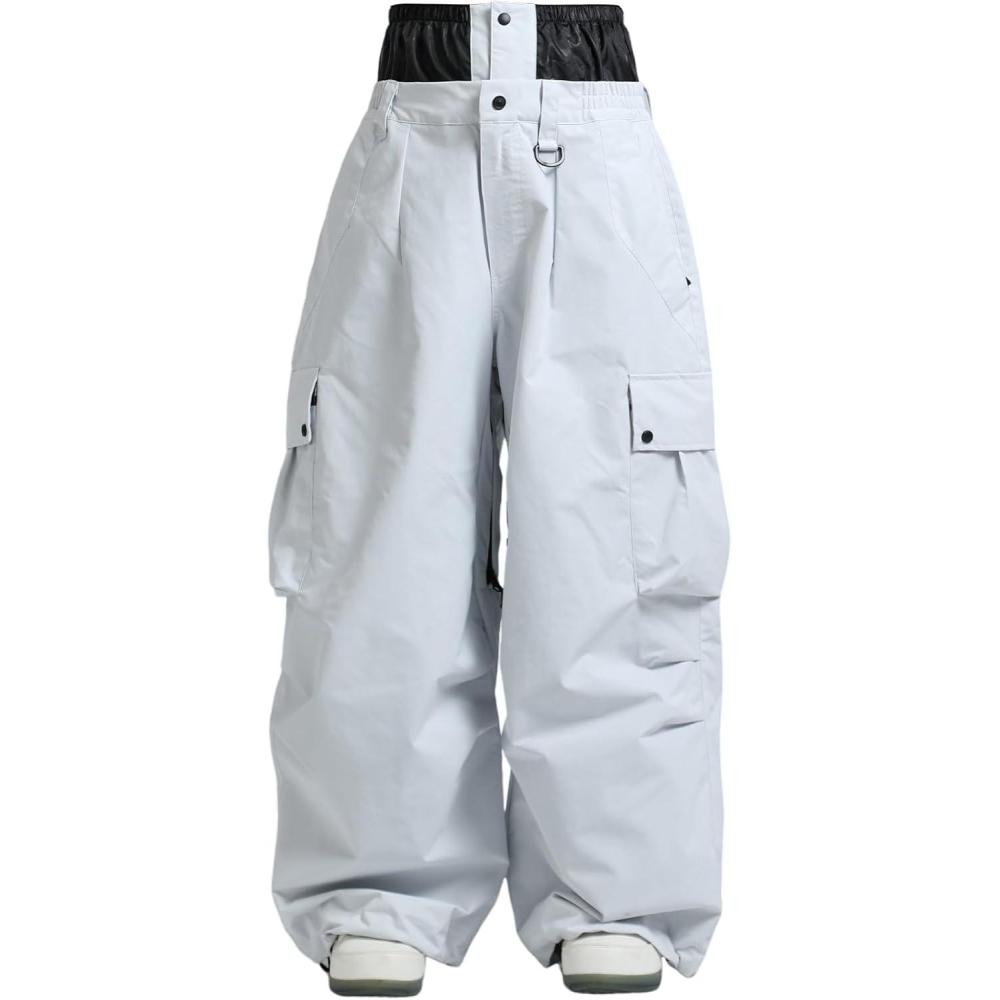 image:imageGSOU SNOW Women Men Ski Pants Snowboard Pants Super Baggy Snowboarding Loose Snow Sport Insulation Waterproof WindproofGrey