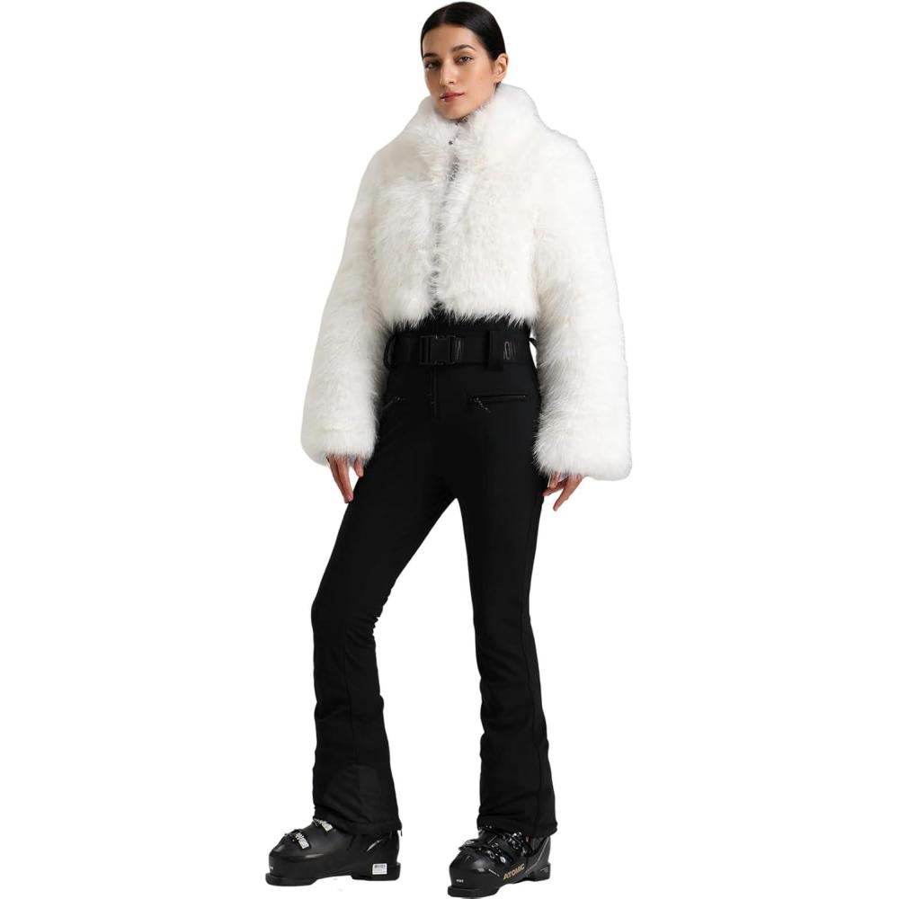 image:imageGSOU SNOW Women Ski Suit One Piece Snowsuit Snowboard Faux Fur Collar Slim Jumpsuit Jacket Insulated Windproof Outdoor WinterWhite2