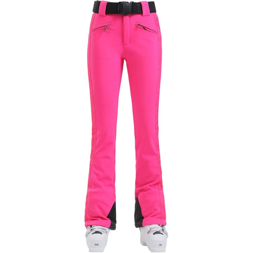 image:imageGSOU SNOW Womens Ski Pants Slim Fit Waterproof Insulated Snow Pants Flared Winter Outdoor Hiking WarmRose