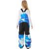 GSOU SNOW Kids Snow Bibs Boys Girls Ski Bib Snowboard Pants Insulated Waterproof Winter Overalls(3-16Years)(Blue Tie-dye)