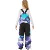 GSOU SNOW Kids Snow Bibs Boys Girls Ski Bib Snowboard Pants Insulated Waterproof Winter Overalls(3-16Years)(Purple Tie-dye)
