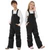 GSOU SNOW Kids Snow Bibs Girls Boys Snow Pants Ski Bib Overall Waterproof Windproof Warm for Winter (3-16Years)(Black)