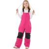 GSOU SNOW Kids Snow Bibs Girls Boys Snow Pants Ski Bib Overall Waterproof Windproof Warm for Winter (3-16Years)(Rose Red)