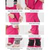 GSOU SNOW Kids Snow Bibs Girls Boys Snow Pants Ski Bib Overall Waterproof Windproof Warm for Winter (3-16Years)(Rose Red)