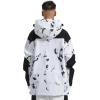 GSOU SNOW Men Ski Jacket Snowboard Snow Coat Warm Winter Waterproof Mountain Hooded(Black White)