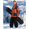 GSOU SNOW Men Ski Jacket Snowboard Snow Coat Warm Winter Waterproof Mountain Hooded(Brick Red Navy Blue)