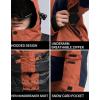 GSOU SNOW Men Ski Jacket Snowboard Snow Coat Warm Winter Waterproof Mountain Hooded(Brick Red Navy Blue)