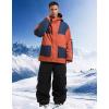 GSOU SNOW Men Ski Jacket Snowboard Snow Coat Warm Winter Waterproof Mountain Hooded(Brick Red Navy Blue)