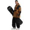 GSOU SNOW Men Ski Jacket Snowboard Snow Coat Warm Winter Waterproof Mountain Hooded(Brown)
