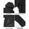 GSOU SNOW Men Ski Jacket Snowboard Snow Coat Warm Winter Waterproof Mountain Hooded(Dark Black)