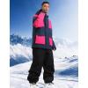 GSOU SNOW Men Ski Jacket Snowboard Snow Coat Warm Winter Waterproof Mountain Hooded(Navy Blue Rose)