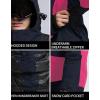GSOU SNOW Men Ski Jacket Snowboard Snow Coat Warm Winter Waterproof Mountain Hooded(Navy Blue Rose)