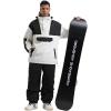 GSOU SNOW Men Ski Jacket Snowboard Snow Coat Warm Winter Waterproof Mountain Hooded(White Black)