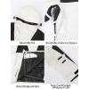 GSOU SNOW Men Ski Jacket Snowboard Snow Coat Warm Winter Waterproof Mountain Hooded(White Black)