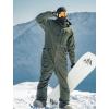 GSOU SNOW Men Ski Suit One Piece Snowsuit Snowboard Jumpsuit Jacket Pant Set Insulated Windproof Outwear Winter(Army Green)