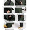 GSOU SNOW Men Ski Suit One Piece Snowsuit Snowboard Jumpsuit Jacket Pant Set Insulated Windproof Outwear Winter(Army Green)
