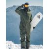 GSOU SNOW Men Ski Suit One Piece Snowsuit Snowboard Jumpsuit Jacket Pant Set Insulated Windproof Outwear Winter(Black)