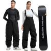 GSOU SNOW Men Snow Bibs Women Baggy Ski Pants Snowboard Overall Insulated Waterproof Windproof Warm Winter(Black)