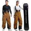 GSOU SNOW Men Snow Bibs Women Baggy Ski Pants Snowboard Overall Insulated Waterproof Windproof Warm Winter(Coffee)