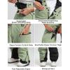 GSOU SNOW Men Snow Bibs Women Baggy Ski Pants Snowboard Overall Insulated Waterproof Windproof Warm Winter(Green)