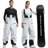 GSOU SNOW Men Snow Bibs Women Baggy Ski Pants Snowboard Overall Insulated Waterproof Windproof Warm Winter(Grey)