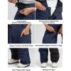 GSOU SNOW Men Snow Bibs Women Baggy Ski Pants Snowboard Overall Insulated Waterproof Windproof Warm Winter(Navy)