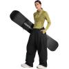 GSOU SNOW Men Women Snow Pants Baggy Snowboard Pant Ski Loose Waterproof Windproof Warm for Winter(Black)