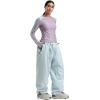 GSOU SNOW Men Women Snow Pants Baggy Snowboard Pant Ski Loose Waterproof Windproof Warm for Winter(Blue)