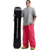 GSOU SNOW Men Women Snow Pants Baggy Snowboard Pant Ski Loose Waterproof Windproof Warm for Winter(Ros Red)