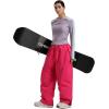 GSOU SNOW Men Women Snow Pants Baggy Snowboard Pant Ski Loose Waterproof Windproof Warm for Winter(Ros Red)