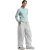 GSOU SNOW Men Women Snow Pants Baggy Snowboard Pant Ski Loose Waterproof Windproof Warm for Winter(White Grey)