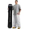GSOU SNOW Men Women Snow Pants Baggy Snowboard Pant Ski Loose Waterproof Windproof Warm for Winter(White Grey)