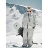 GSOU SNOW Men Women Snow Pants Baggy Snowboard Pant Ski Loose Waterproof Windproof Warm for Winter(White Grey)