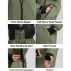 GSOU SNOW Mens Ski Jacket Baggy Snowboard Jacket Womens Insulated Snow Jacket Waterproof Windproof Loose Ski Coat for Skiing(Army Green)