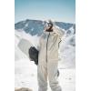 GSOU SNOW Mens Ski Jacket Baggy Snowboard Jacket Womens Insulated Snow Jacket Waterproof Windproof Loose Ski Coat for Skiing(Beige)
