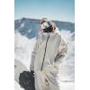 GSOU SNOW Mens Ski Jacket Baggy Snowboard Jacket Womens Insulated Snow Jacket Waterproof Windproof Loose Ski Coat for Skiing(Beige)