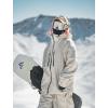 GSOU SNOW Mens Ski Jacket Baggy Snowboard Jacket Womens Insulated Snow Jacket Waterproof Windproof Loose Ski Coat for Skiing(Beige-100)