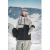 GSOU SNOW Mens Ski Jacket Baggy Snowboard Jacket Womens Insulated Snow Jacket Waterproof Windproof Loose Ski Coat for Skiing(Beige-3)