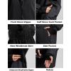 GSOU SNOW Mens Ski Jacket Baggy Snowboard Jacket Womens Insulated Snow Jacket Waterproof Windproof Loose Ski Coat for Skiing(Black)