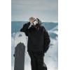GSOU SNOW Mens Ski Jacket Baggy Snowboard Jacket Womens Insulated Snow Jacket Waterproof Windproof Loose Ski Coat for Skiing(Black)