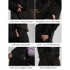 GSOU SNOW Mens Ski Jacket Baggy Snowboard Jacket Womens Insulated Snow Jacket Waterproof Windproof Loose Ski Coat for Skiing(Black+dark Grey)